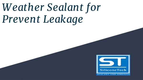 Weather Sealant for Prevent Leakage