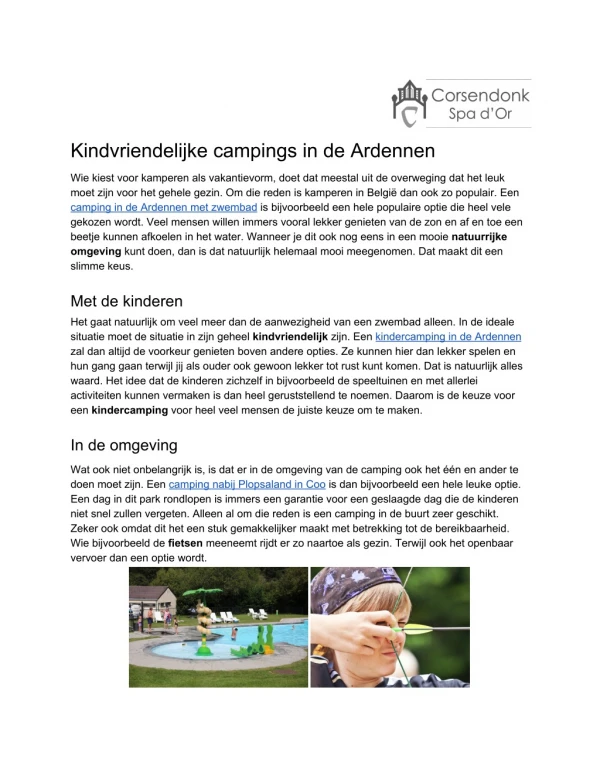 kindvriendelijke campings in de ardennen
