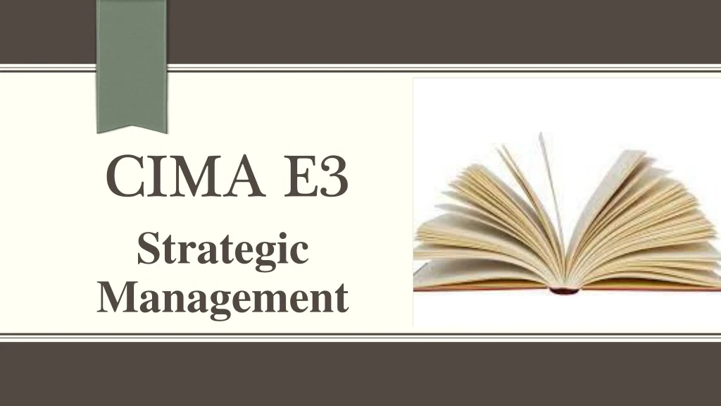 cima e3 strategic management