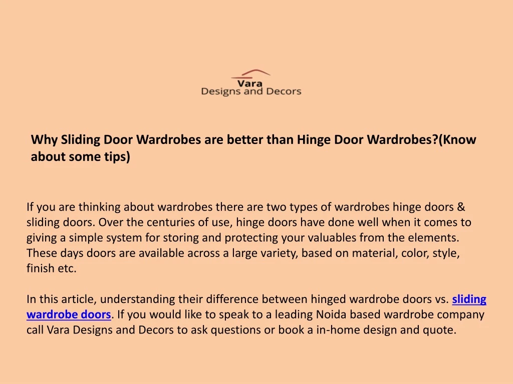 why sliding door wardrobes are better than hinge