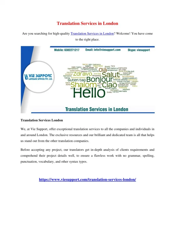 Translation Services in London