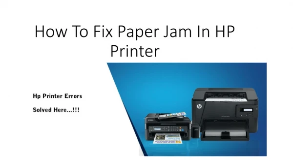 How to Fix Paper Jam Error