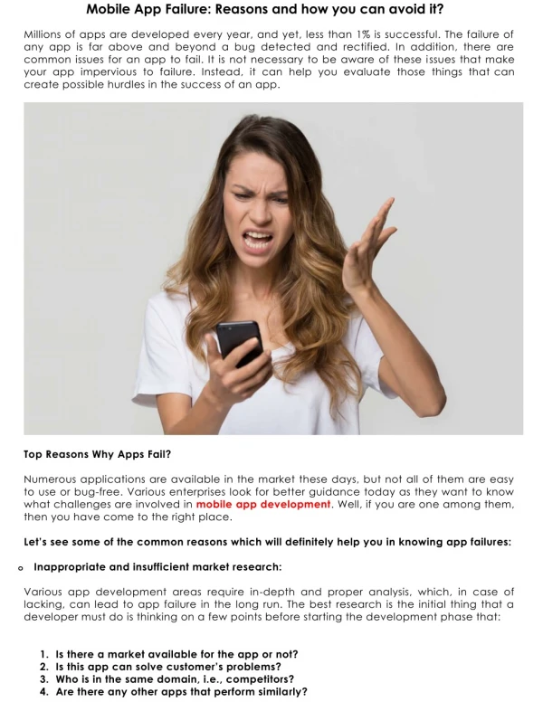 Mobile App Failure: Reasons and how you can avoid it?