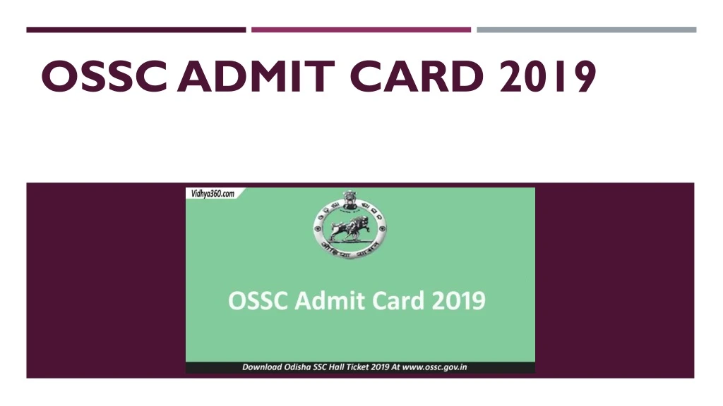 ossc admit card 2019