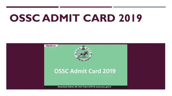 OSSC Admit Card 2019 - Get Odisha SSC Auditor Exam Call Letter
