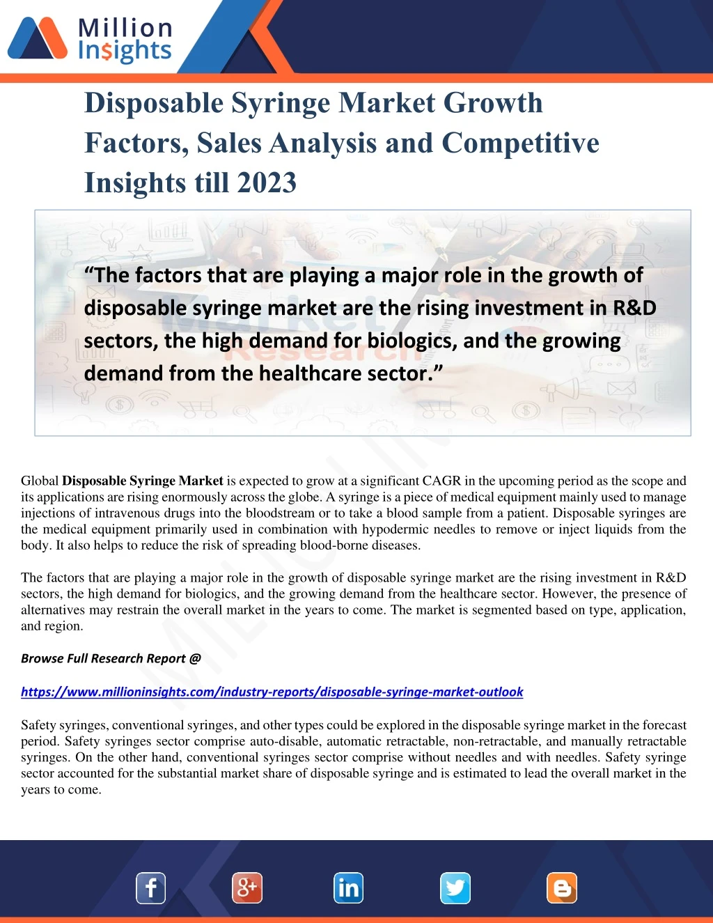 disposable syringe market growth factors sales