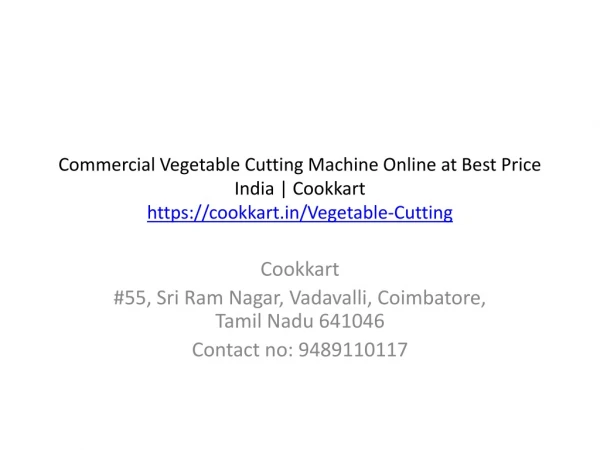 Commercial Vegetable Cutting Machine Online at Best Price India | Cookkart