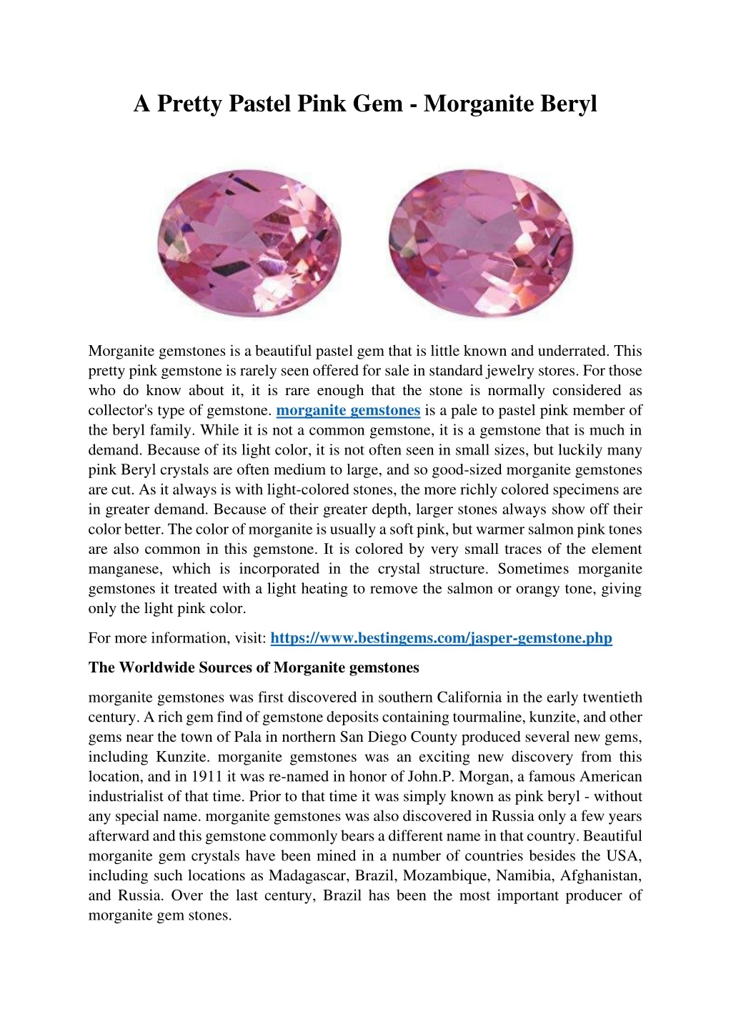 a pretty pastel pink gem morganite beryl