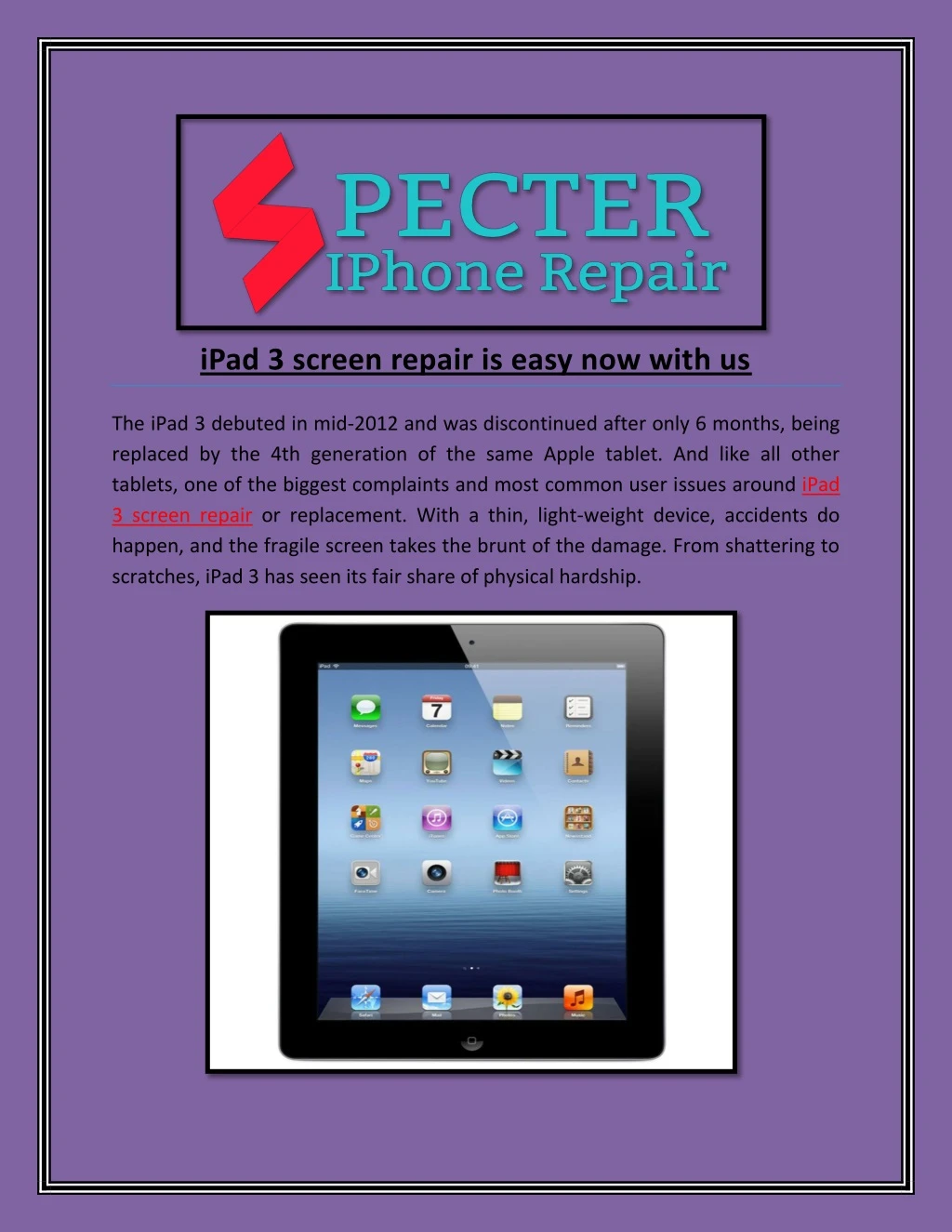 ipad 3 screen repair is easy now with us