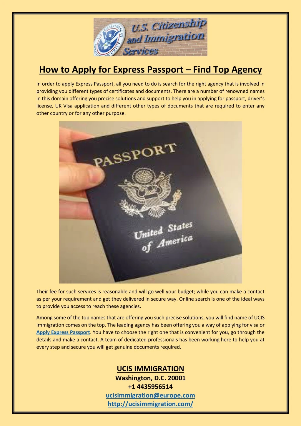 how to apply for express passport find top agency