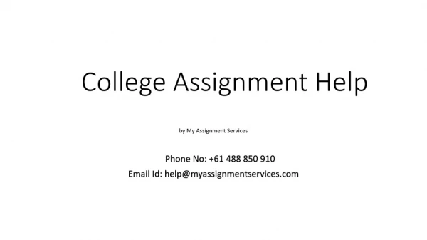 College Assignment Help