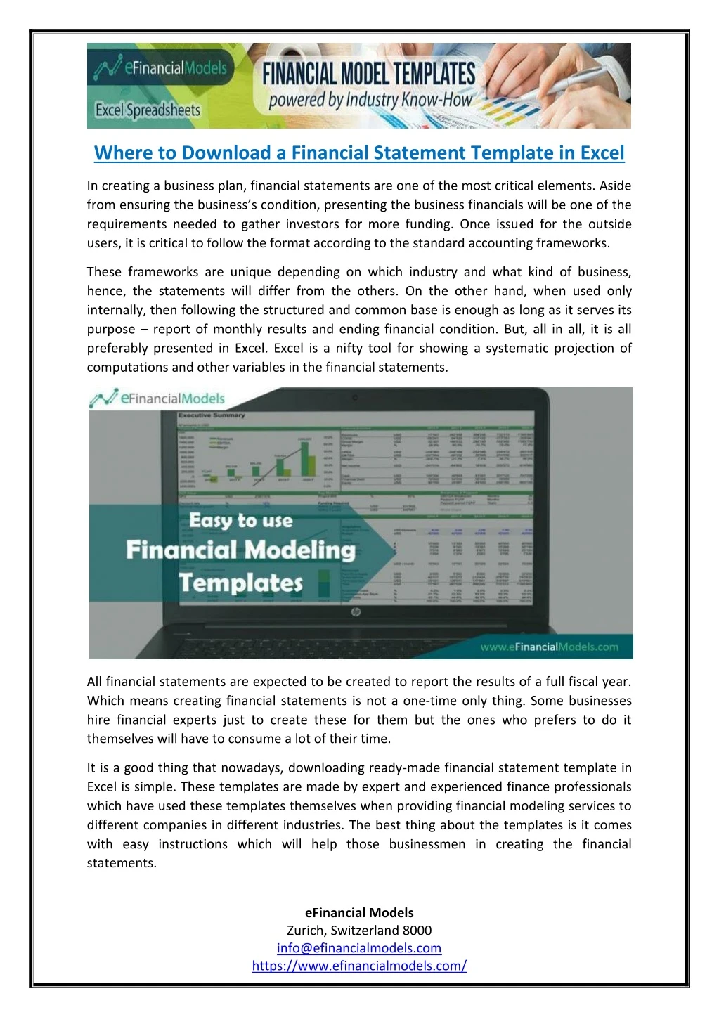 where to download a financial statement template