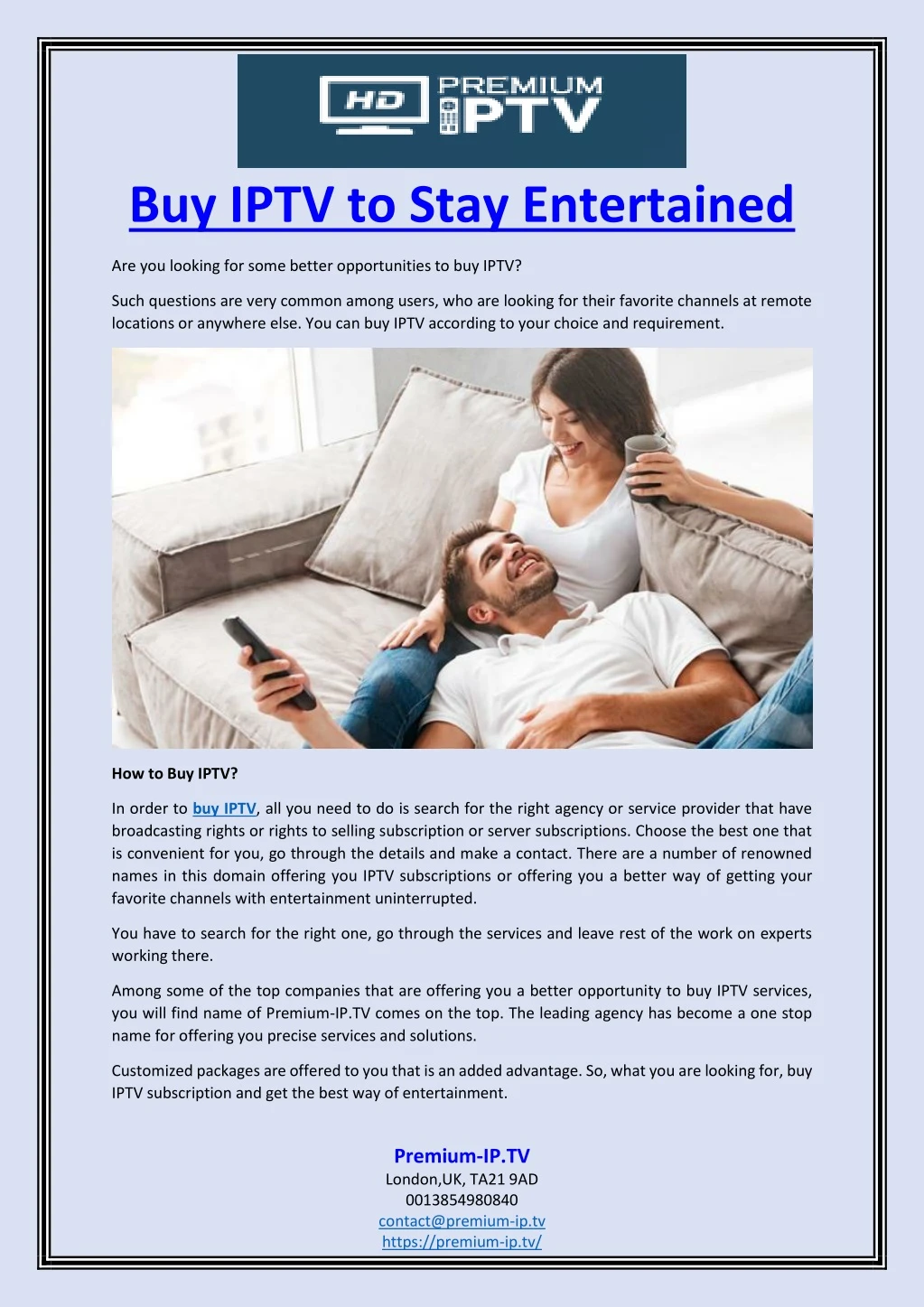 buy iptv to stay entertained