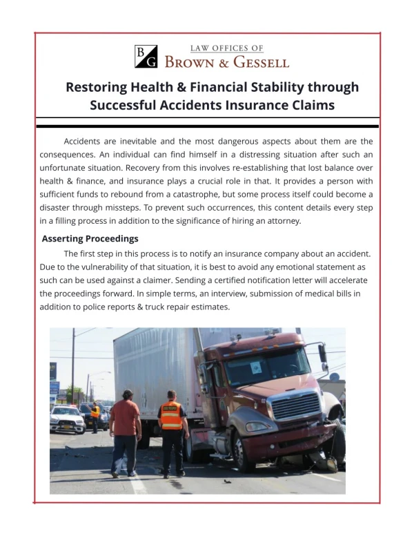 Restoring Health & Financial Stability through Successful Accidents Insurance Claims