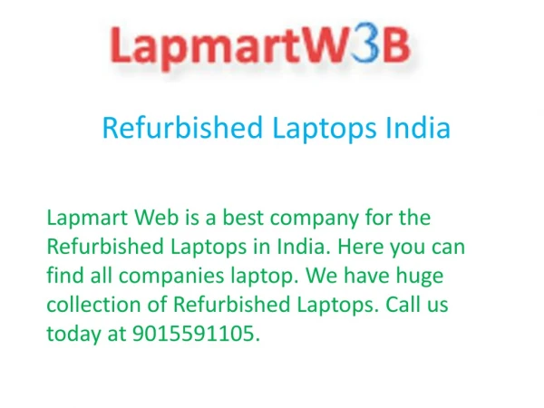 Refurbished Laptops India