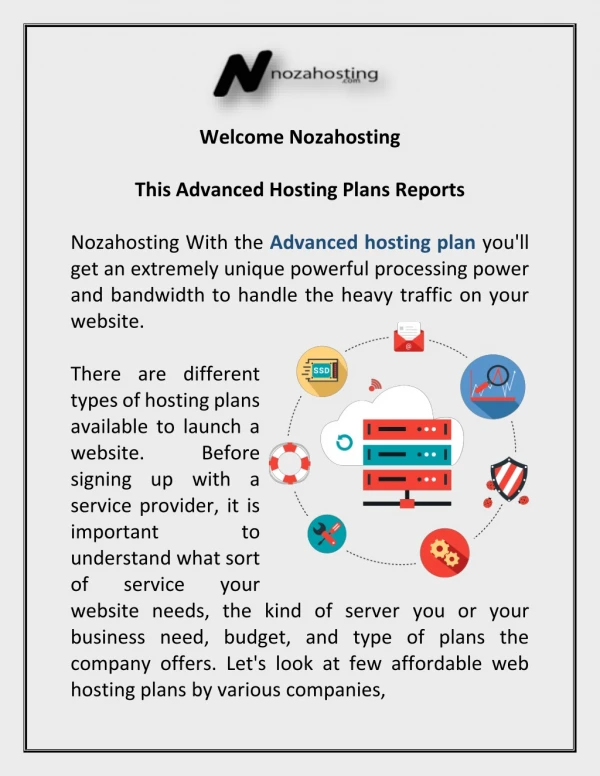 This Advanced Hosting Plans Reports