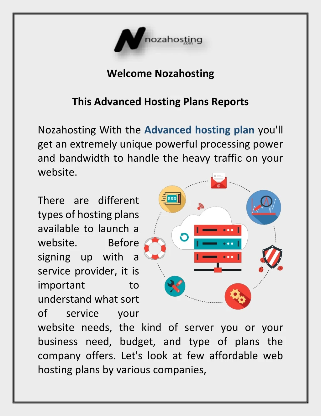 welcome nozahosting this advanced hosting plans