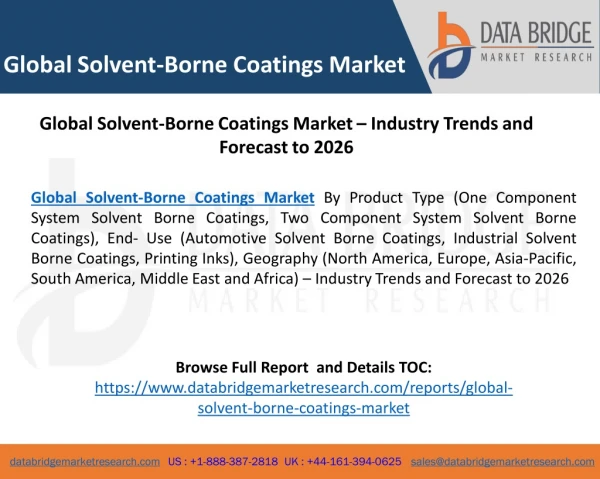 Global Solvent-Borne Coatings Market – Industry Trends and Forecast to 2026