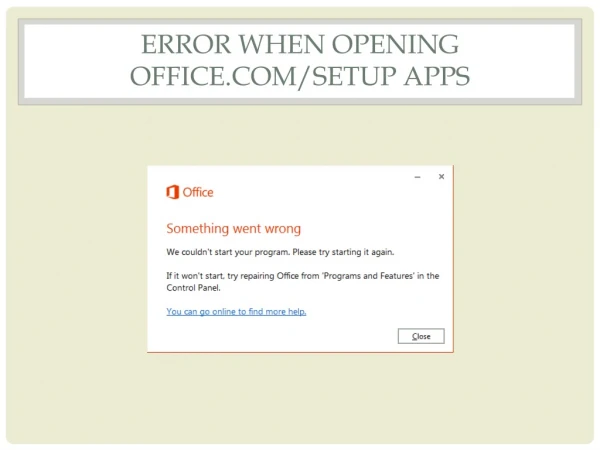 Fix Error when opening Office.com/setup apps