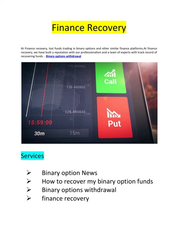 Binary options withdrawal