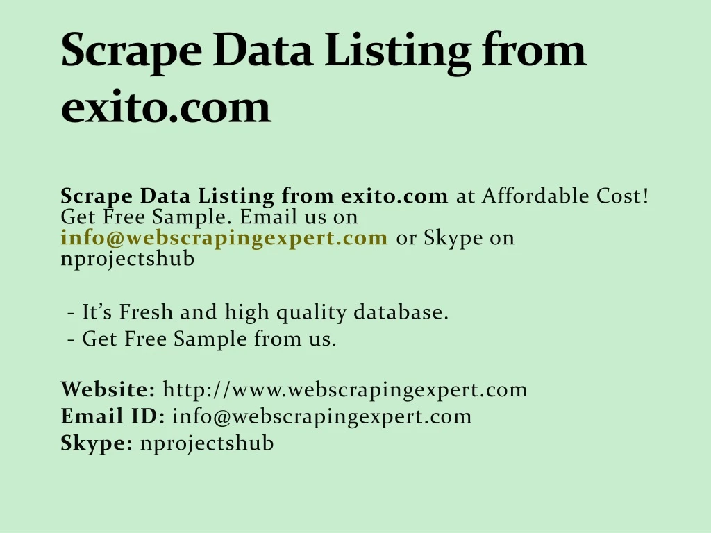 scrape data listing from exito com