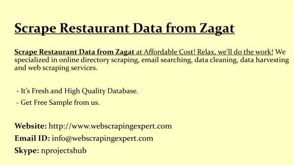 Scrape Restaurant Data from Zagat