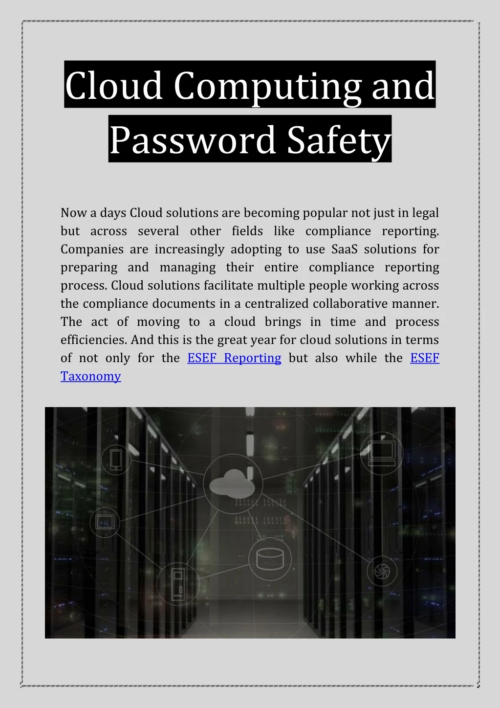 cloud computing and password safety
