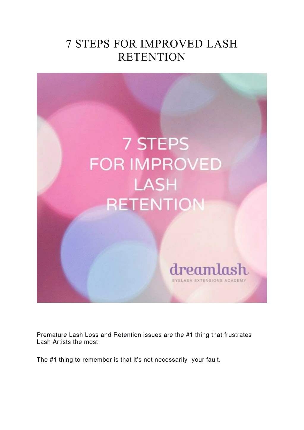 7 steps for improved lash retention
