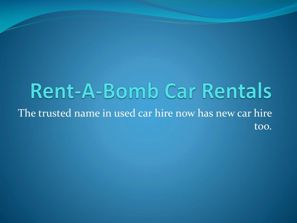 rent a bomb car rentals