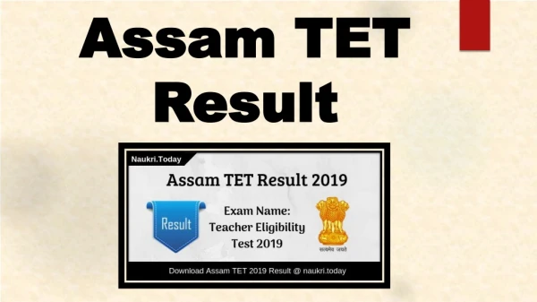 Download Assam TET Result 2019 Paper 1 & Paper 2, Counselling Dates