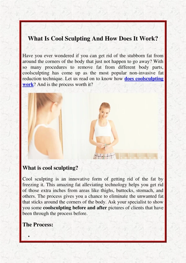 What Is Cool Sculpting And How Does It Work?