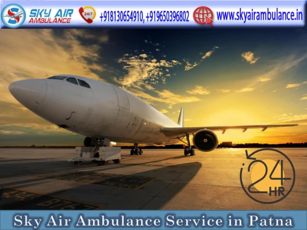 Select Air Ambulance from Patna to Delhi with all Required Medical Services