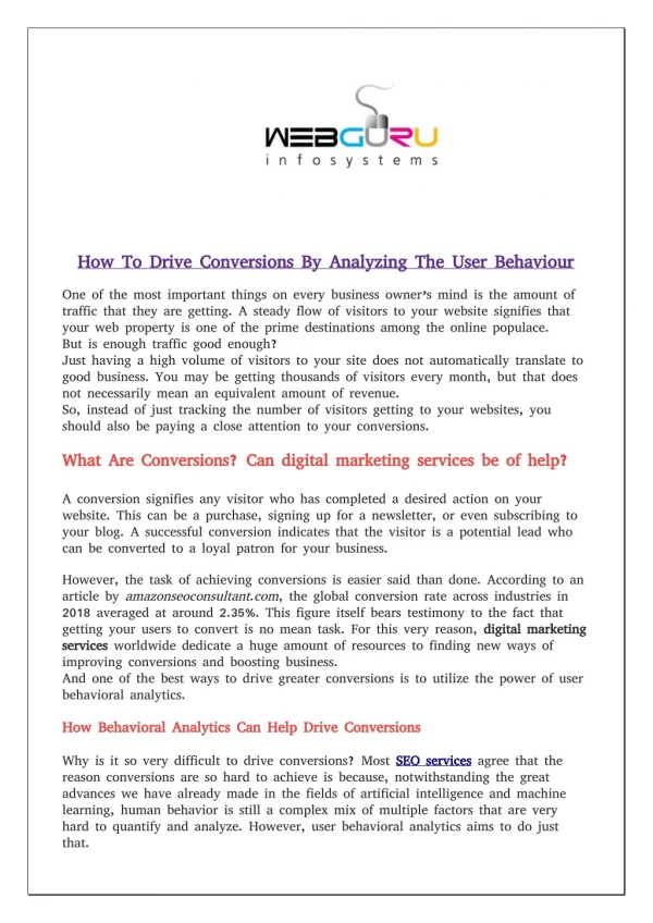 How To Drive Conversions By Analyzing The User Behaviour