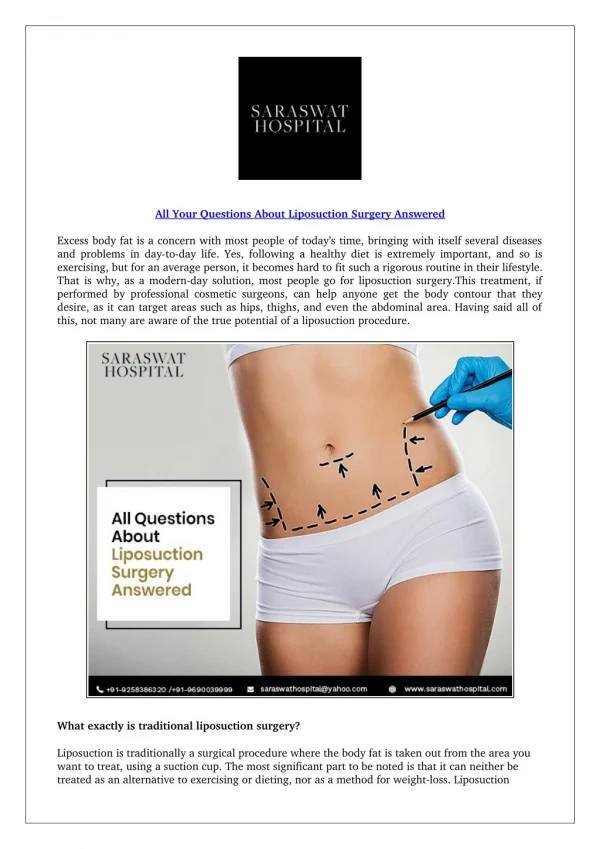 All Your Questions About Liposuction Surgery Answered