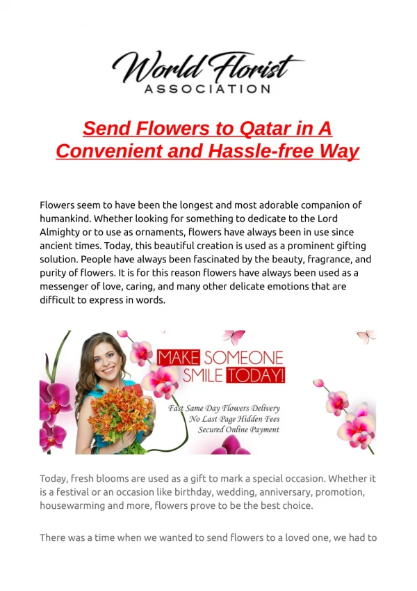 Send Flowers to Qatar in A Convenient and Hassle-free Way