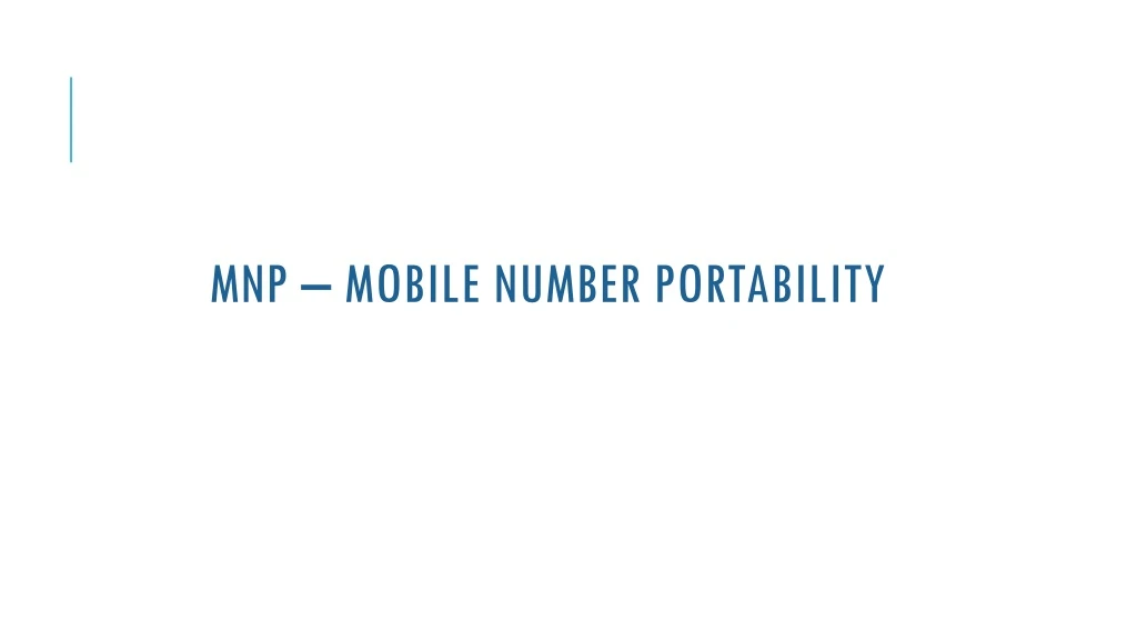 mnp mobile number portability