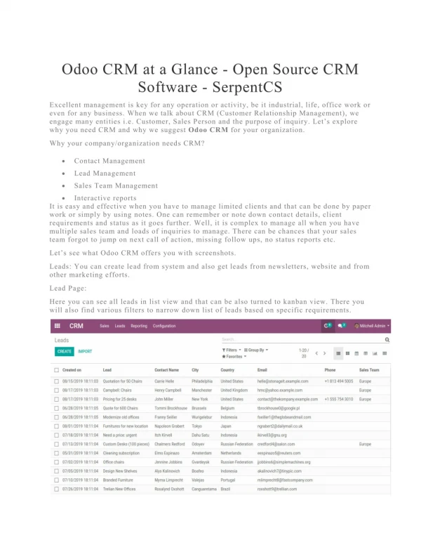 odoo crm by serpentcs