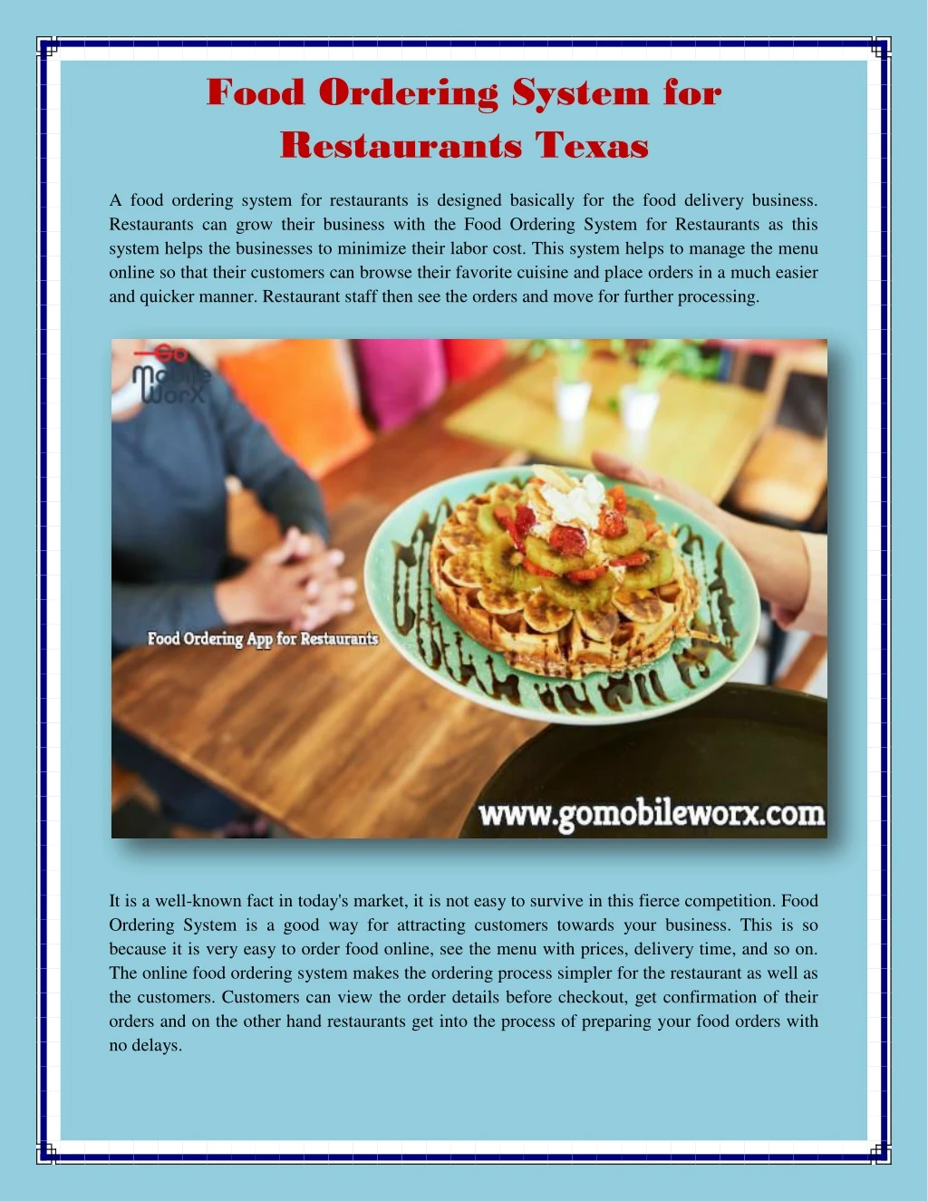 food ordering system for restaurants texas