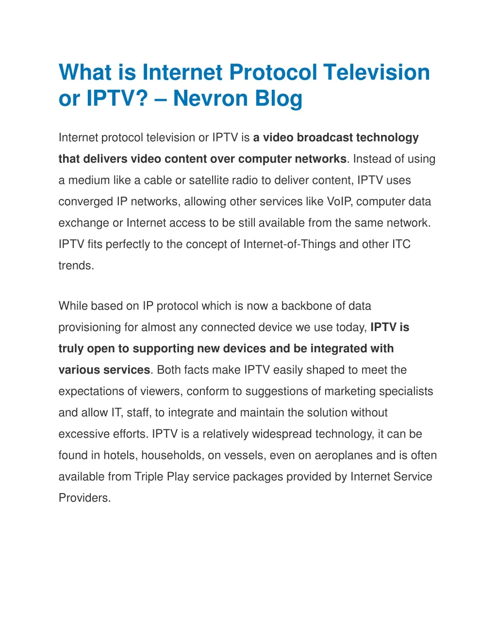 what is internet protocol television or iptv nevron blog