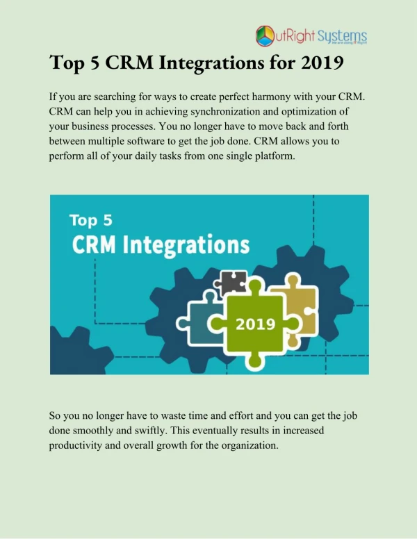 Top 5 CRM Integration for 2019