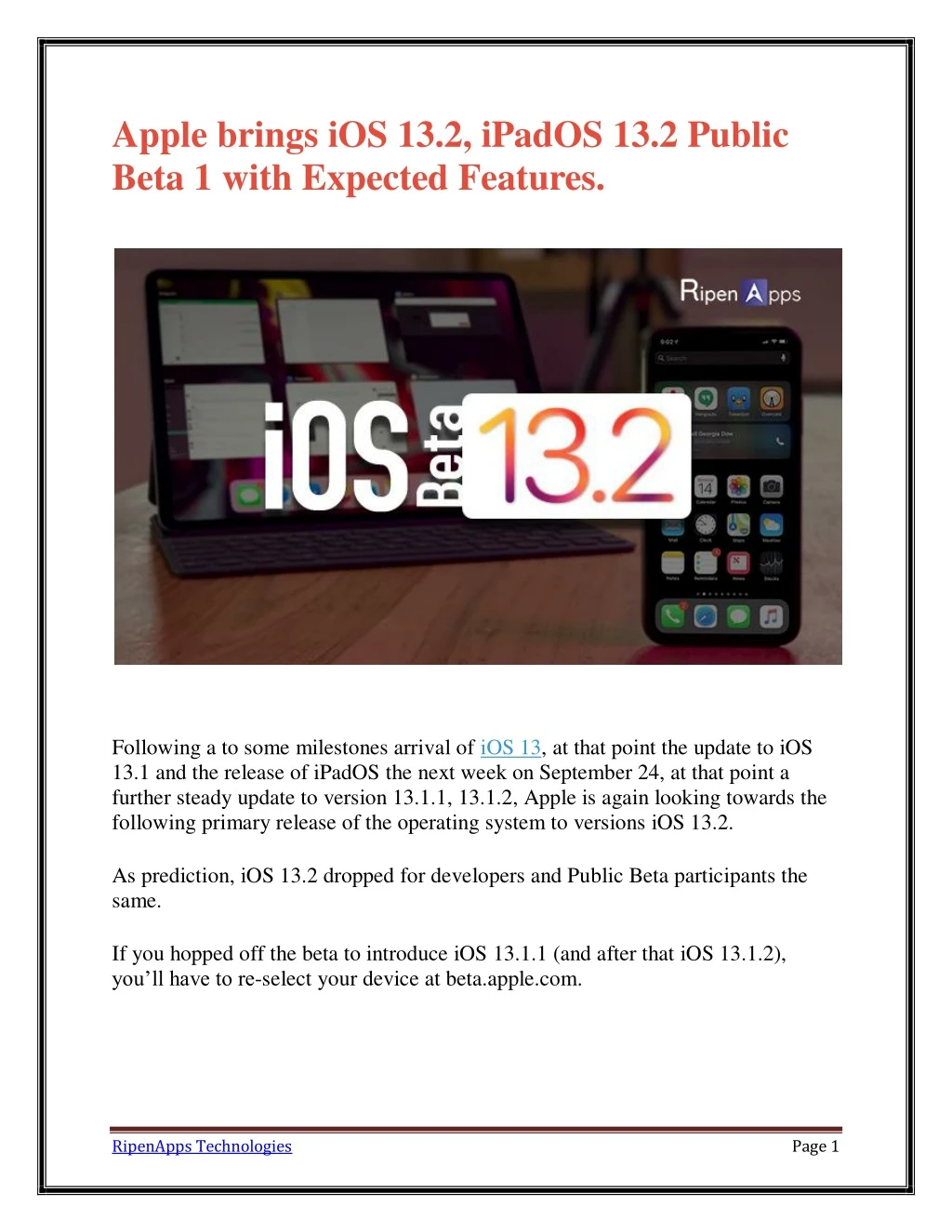 apple brings ios 13 2 ipados 13 2 public beta