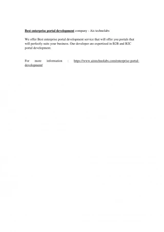 Best enterprise portal development company - Ais technolabs - slide 1
