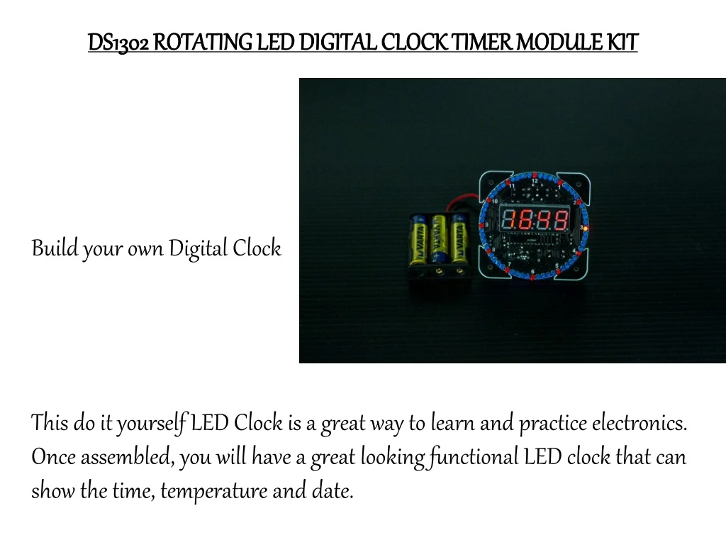 ds1302 rotating led digital clock timer module kit