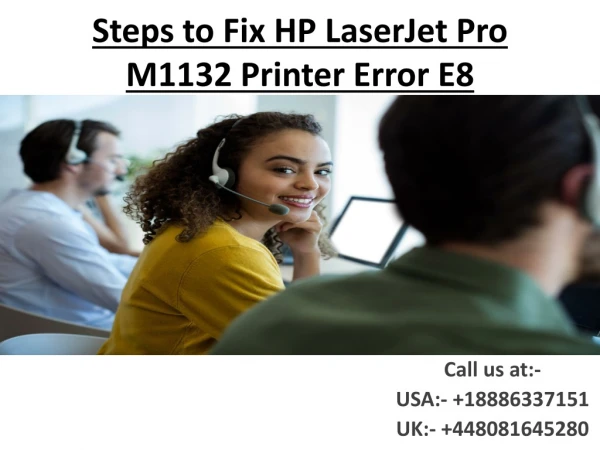 Steps to Fix HP LaserJet Pro M1132 Printer Error E8