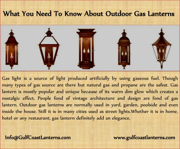 What You Need To Know About Outdoor Gas Lanterns