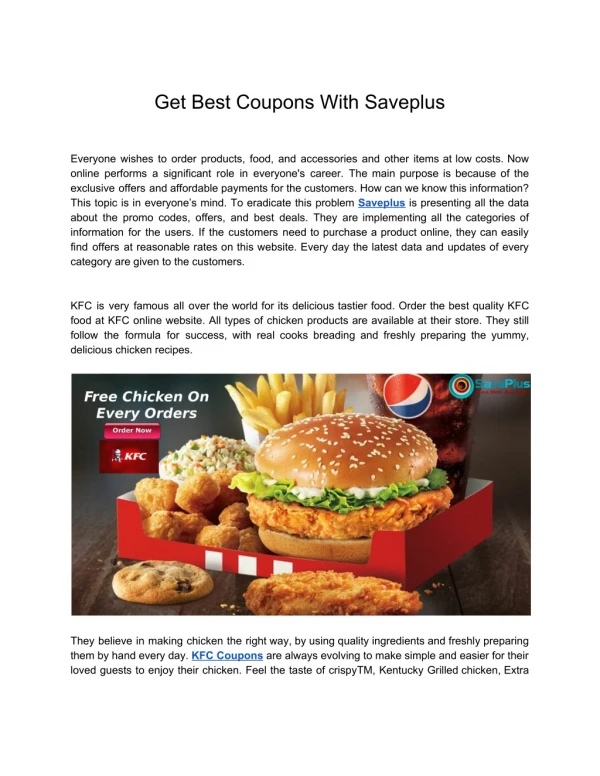Get Best Coupons With Saveplus
