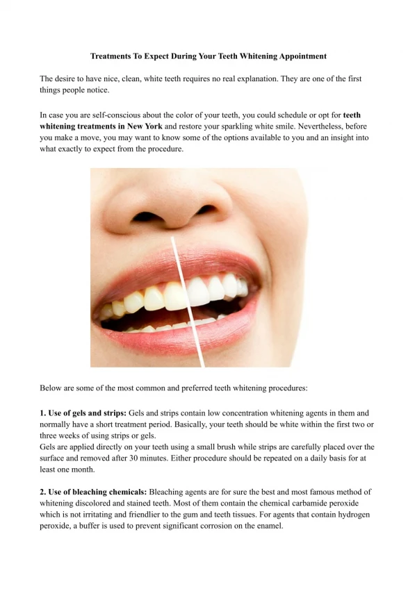 Treatments To Expect During Your Teeth Whitening Appointment