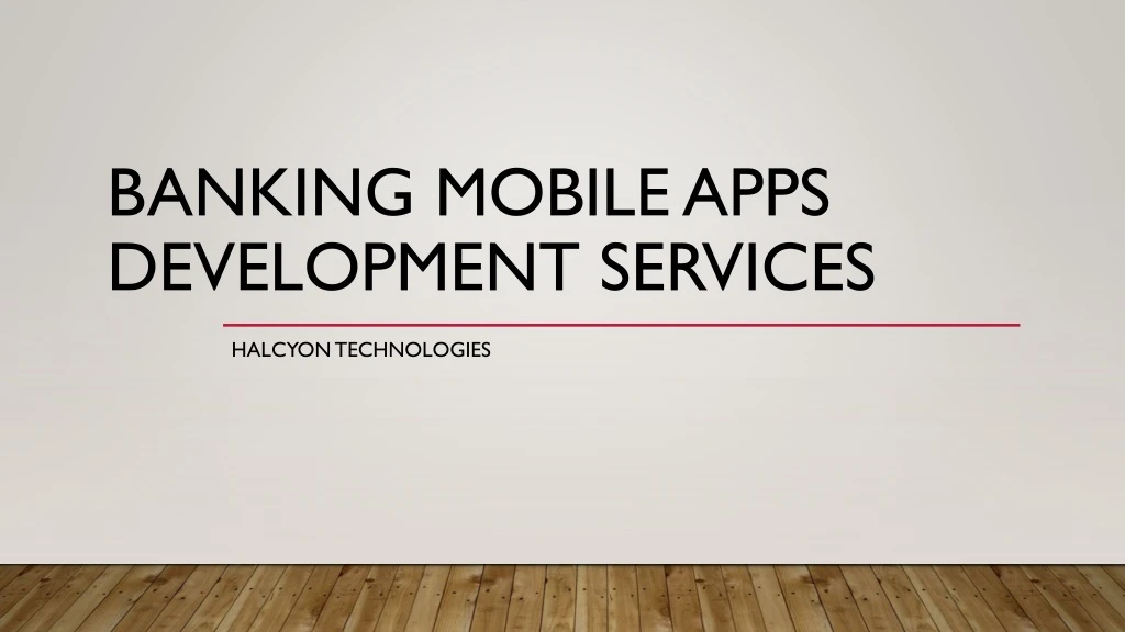 banking mobile apps development services