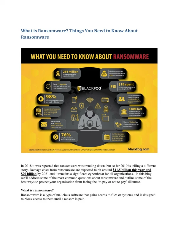 What is Ransomware? Things You Need to Know About Ransomware
