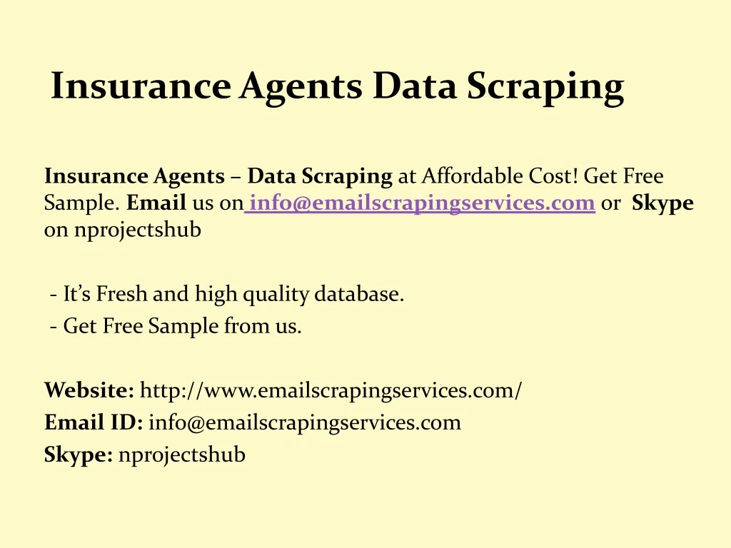 insurance agents data scraping